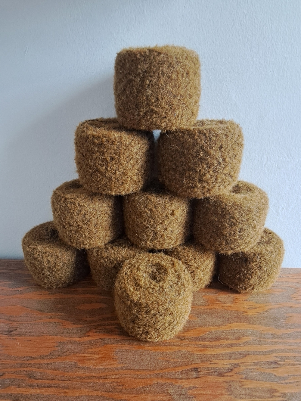 Wool Blend Mustard Yellow Yarn Lot, 550g